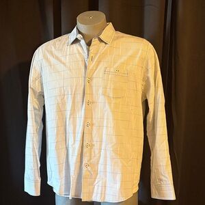 Tommy Bahama Men's White and blue Striped Shirt